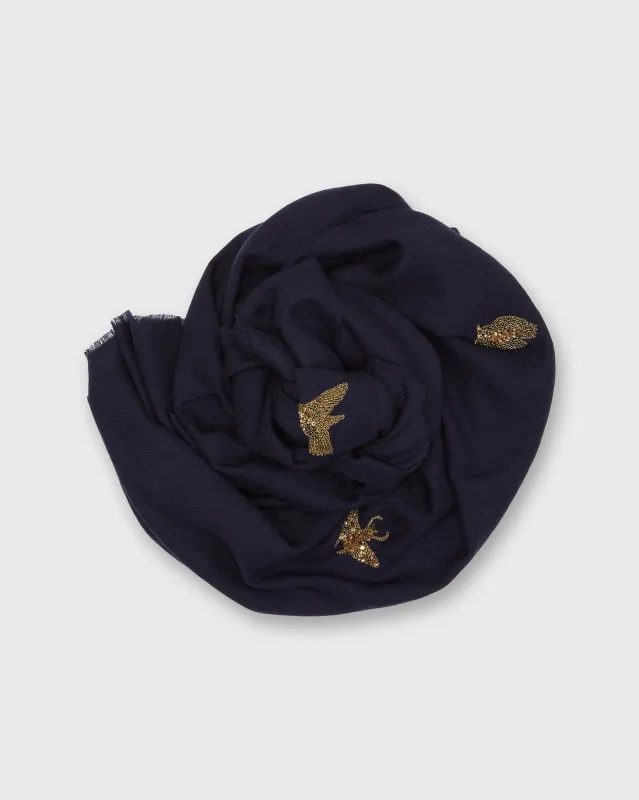 Wilderness Scarf in Dark Navy/Gold sold by Mashburn