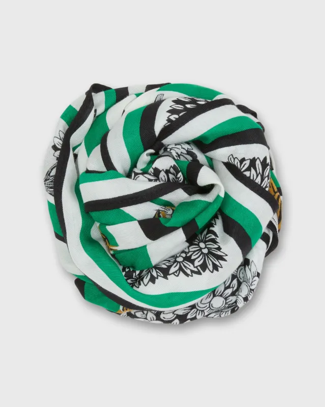 Labyrinthe Square Scarf in Green made by Mashburn