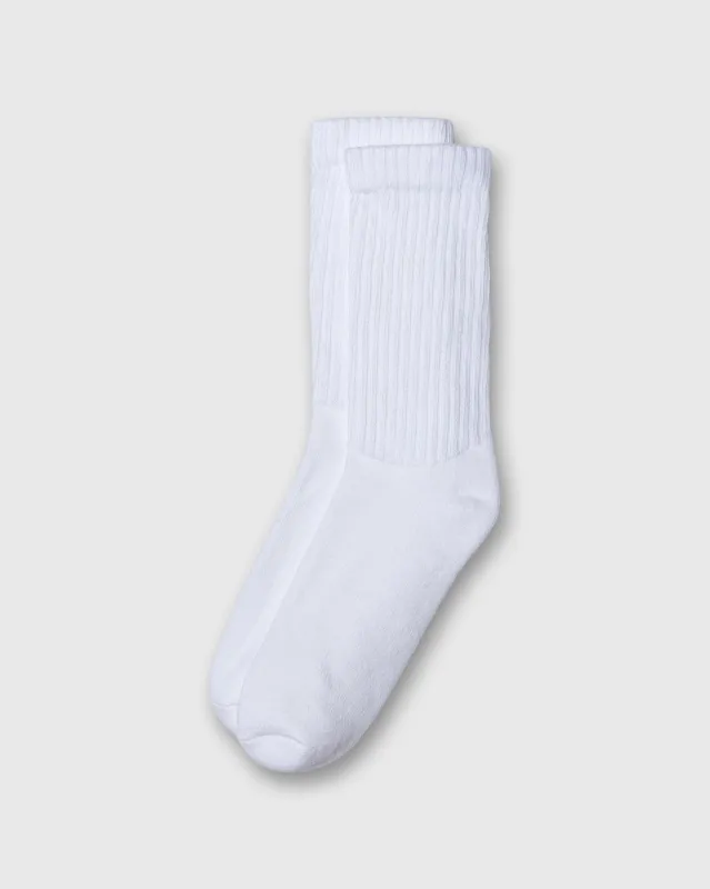 The Solids Socks in White sold by Mashburn