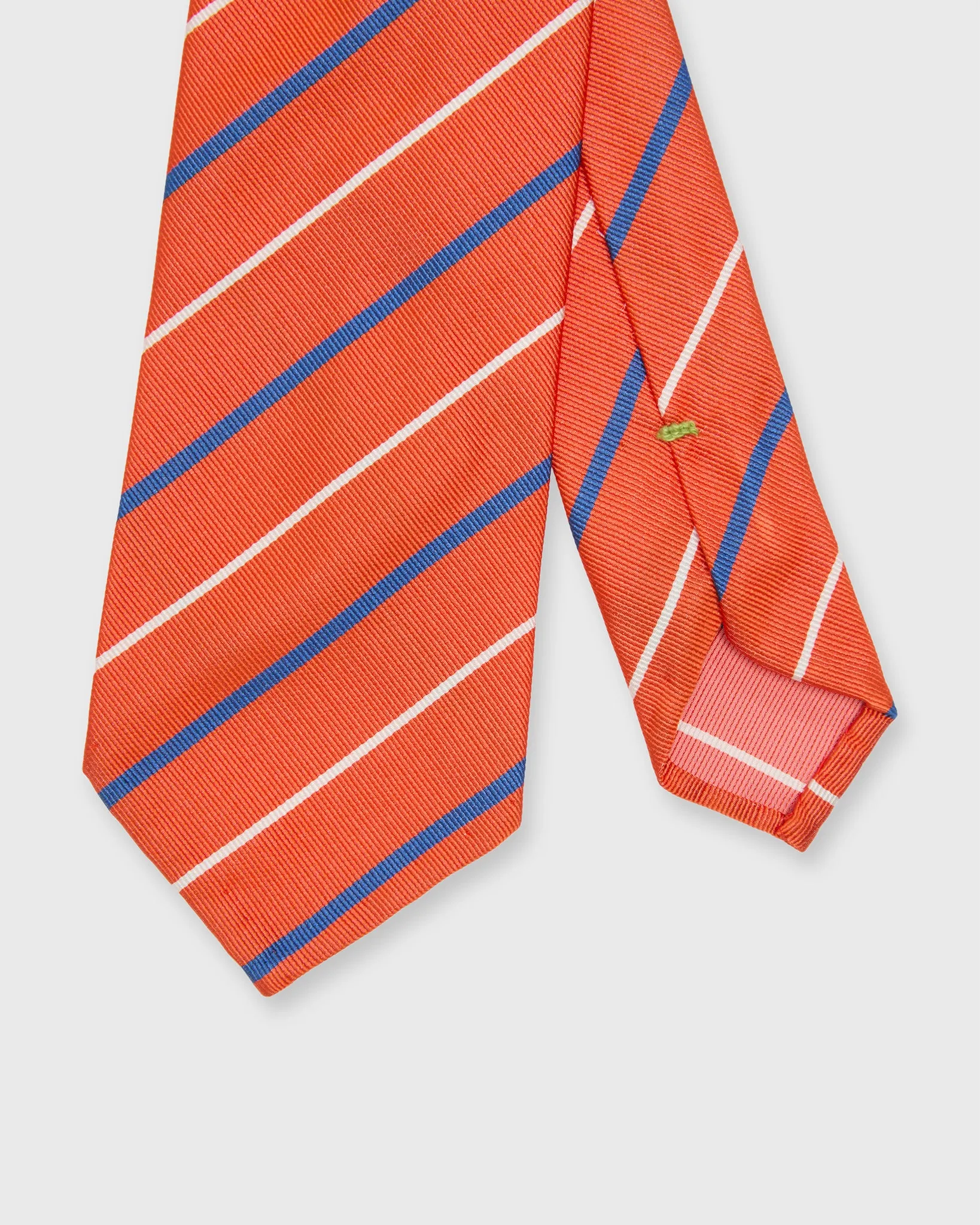 Silk Woven Tie in Orange/Blue/White Stripe sold by Mashburn