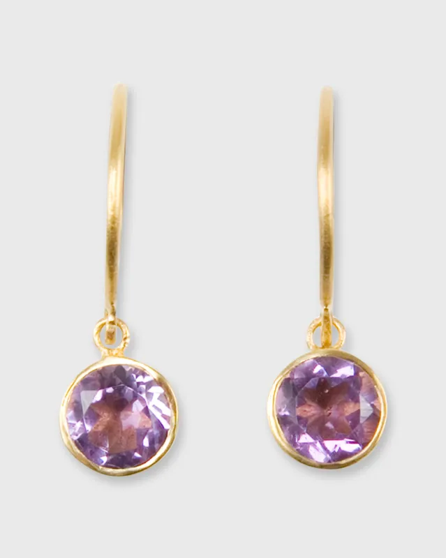 Small Bindi Hook Earrings in Amethyst sold by Mashburn