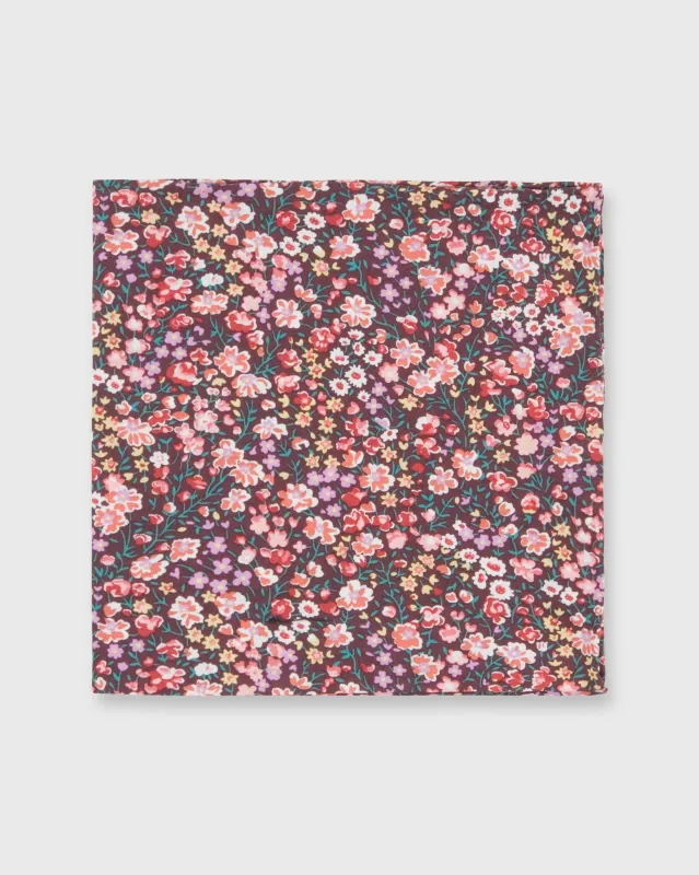 Cotton Print Pocket Square in Pink Phoebe & Jo Liberty Fabric sold by Mashburn