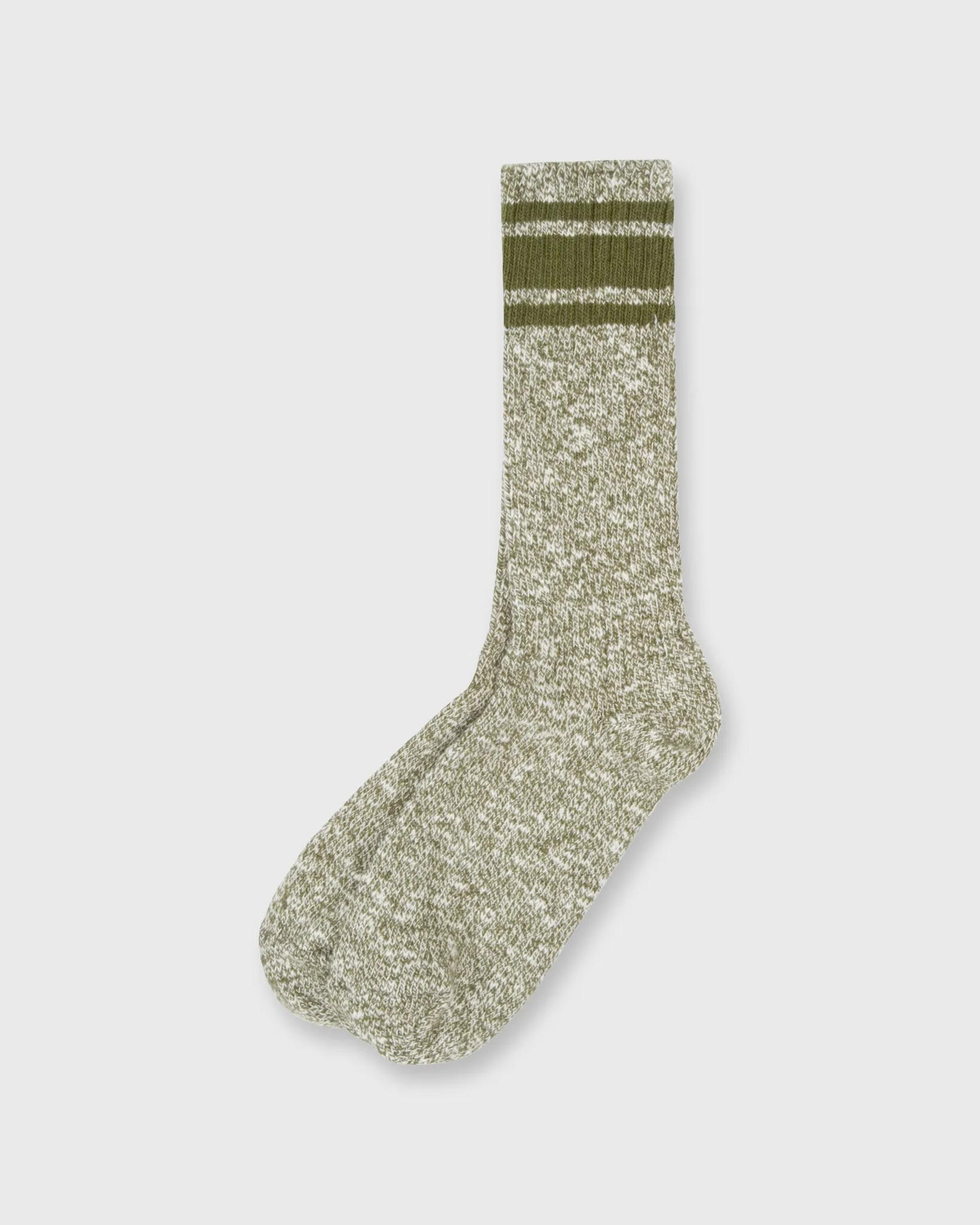 Varsity Slub Socks in Olive sold by Mashburn