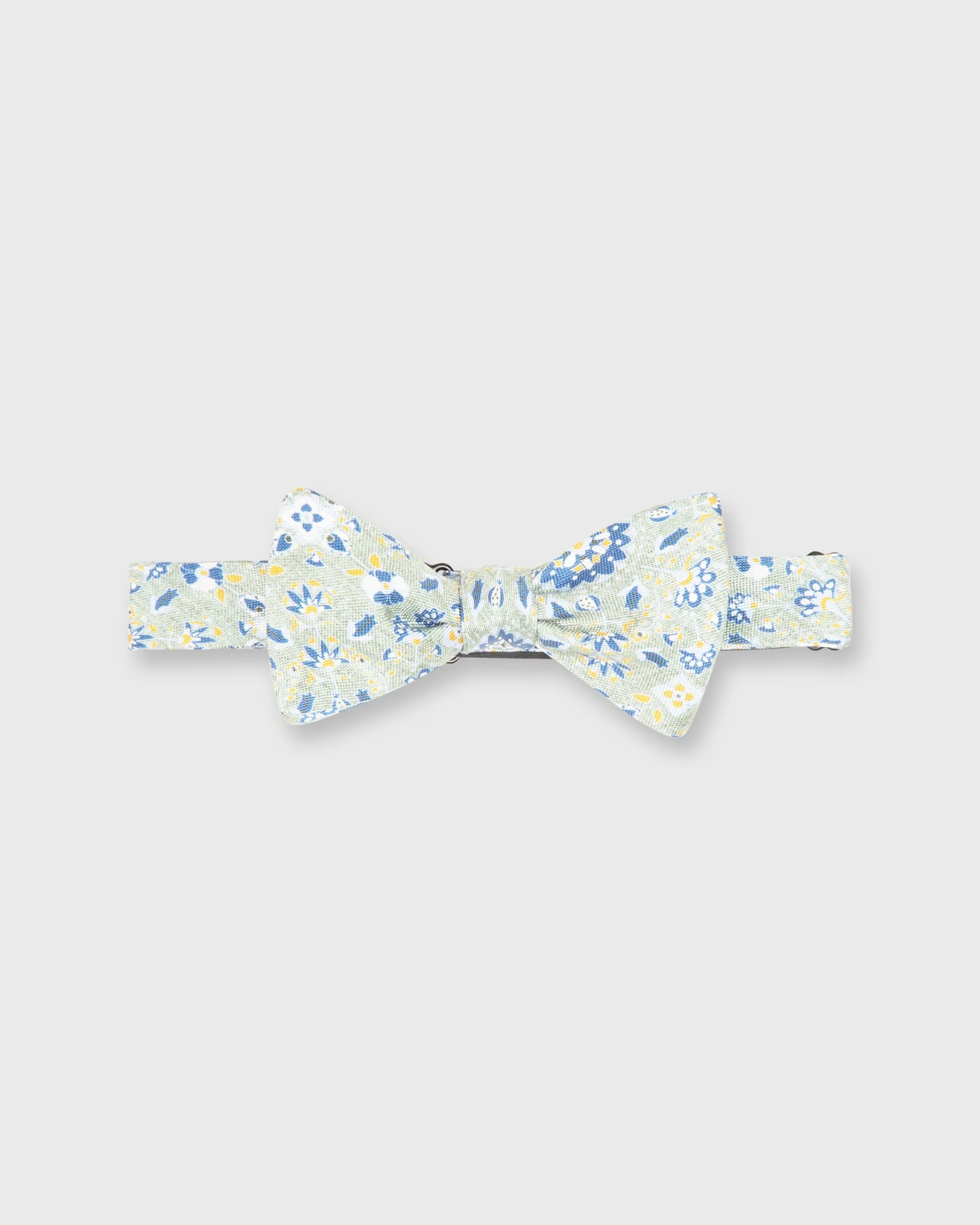 Cotton Print Bow Tie in Sage/Blue Floral sold by Mashburn