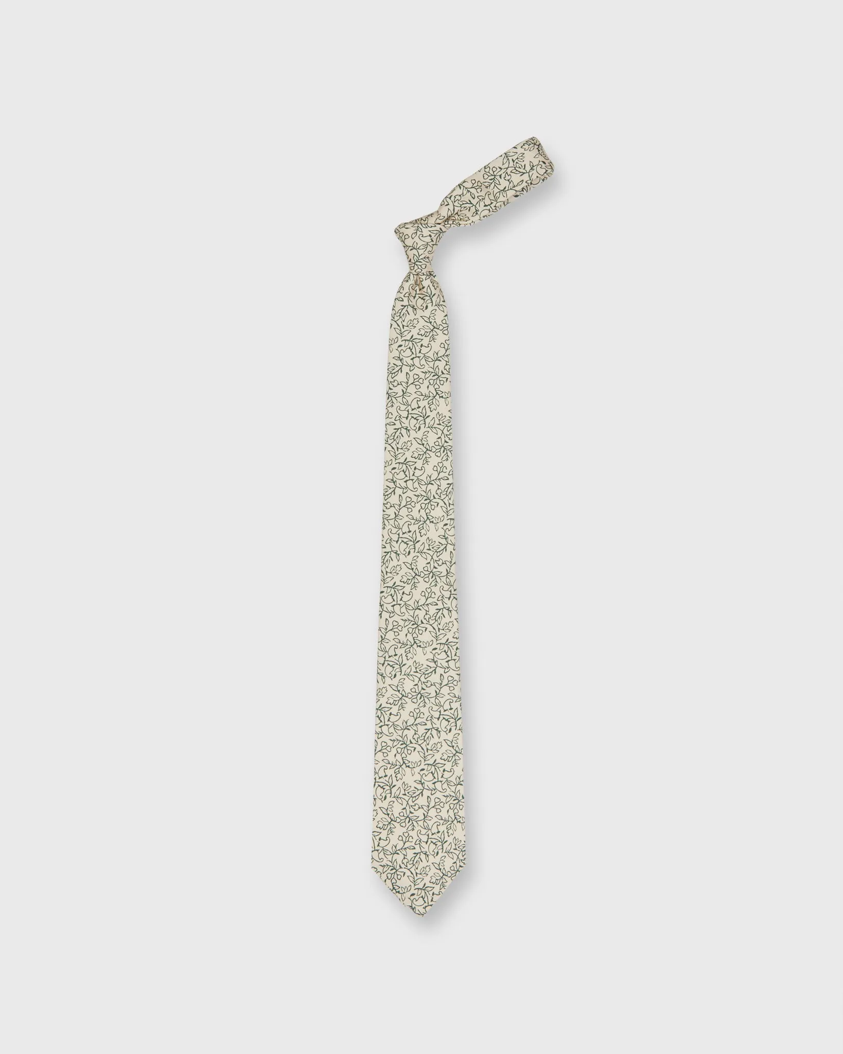 Silk Print Tie in Bone/Lake Green Floral sold by Mashburn product image thumbnail 3