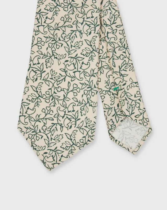Silk Print Tie in Bone/Lake Green Floral made by Sid Mashburn