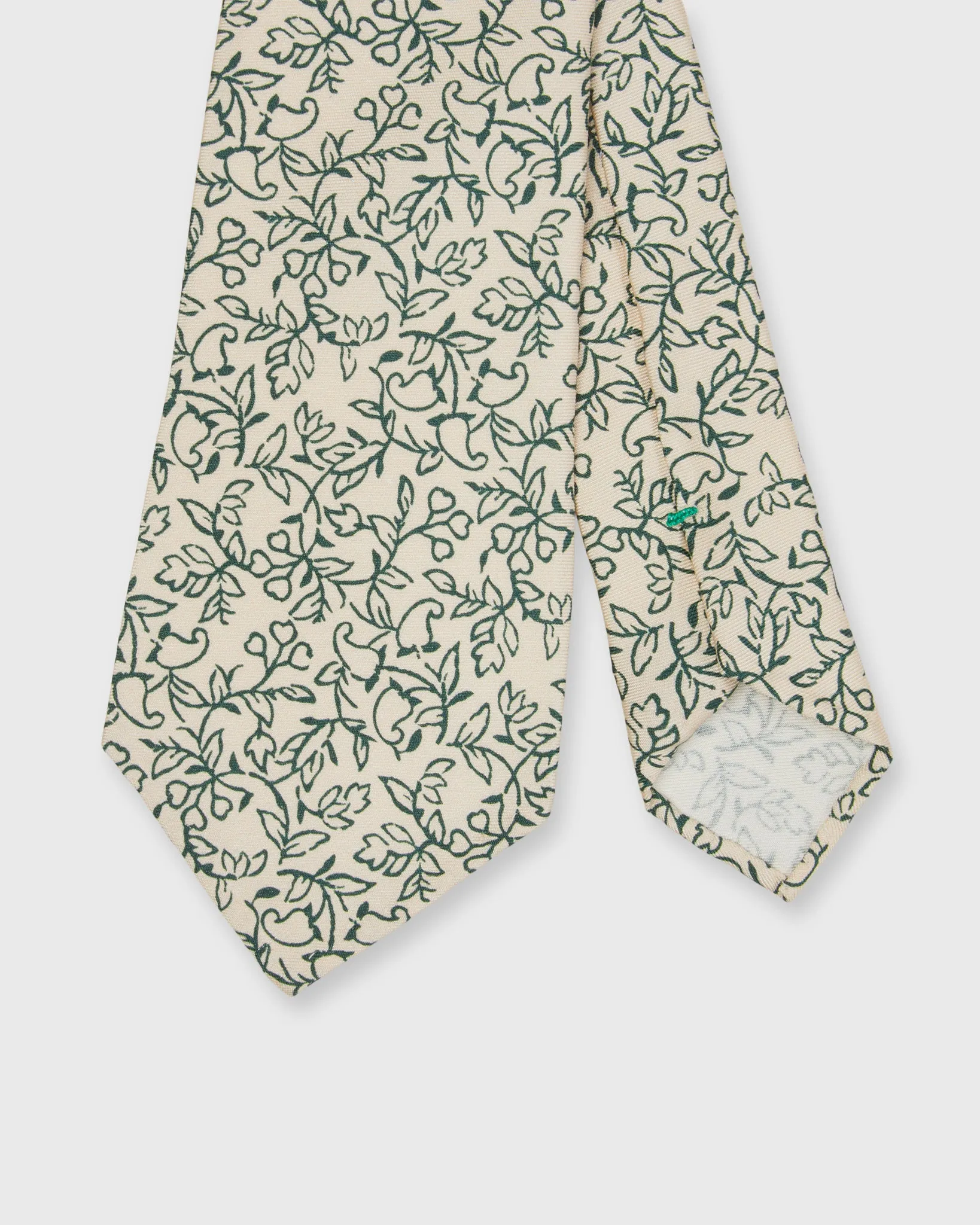 Silk Print Tie in Bone/Lake Green Floral sold by Mashburn