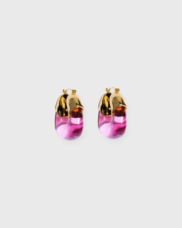 Organic Hoop Earrings in Flamingo sold by Mashburn