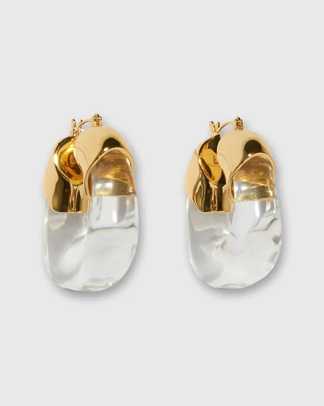 Organic Hoop Earrings in Clear sold by Mashburn