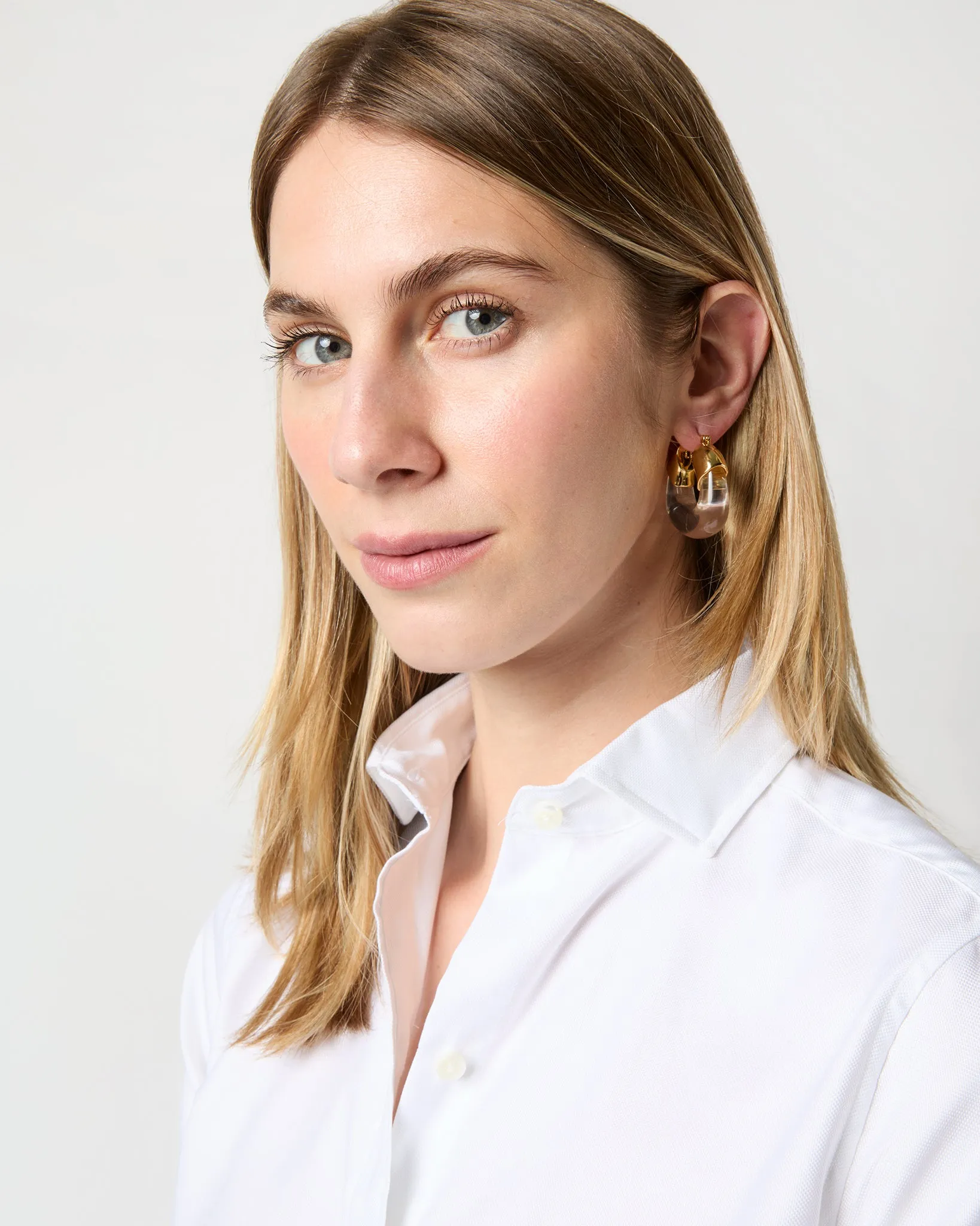 Organic Hoop Earrings in Clear sold by Mashburn product image thumbnail 2