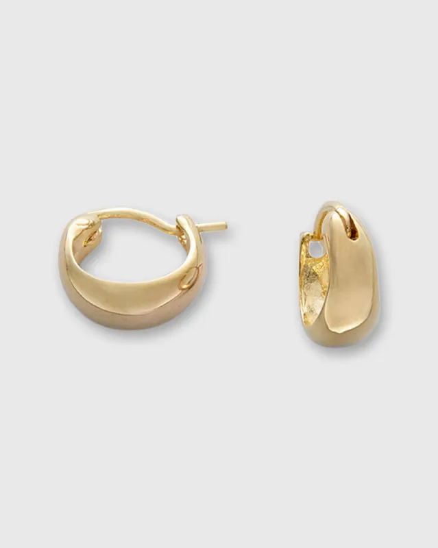 Small Huggie Hoop Earrings in Gold-Plated Brass sold by Mashburn