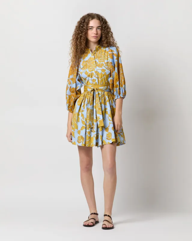 Mini Portofino Dress in Light Blue Tangle Summer Popeline sold by Mashburn