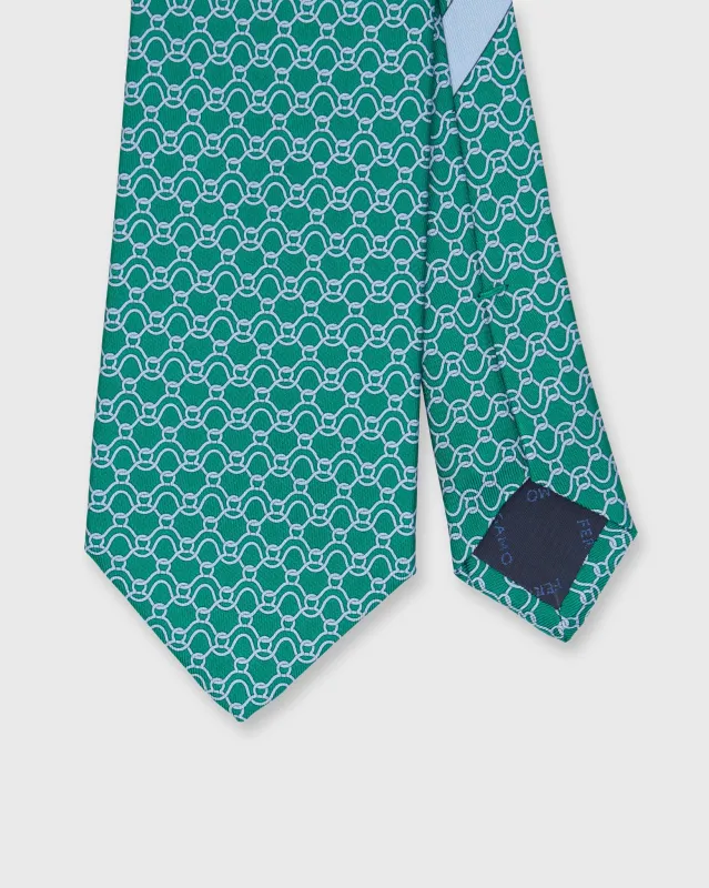 Silk Print Tie in Green/Sky Ropes sold by Mashburn