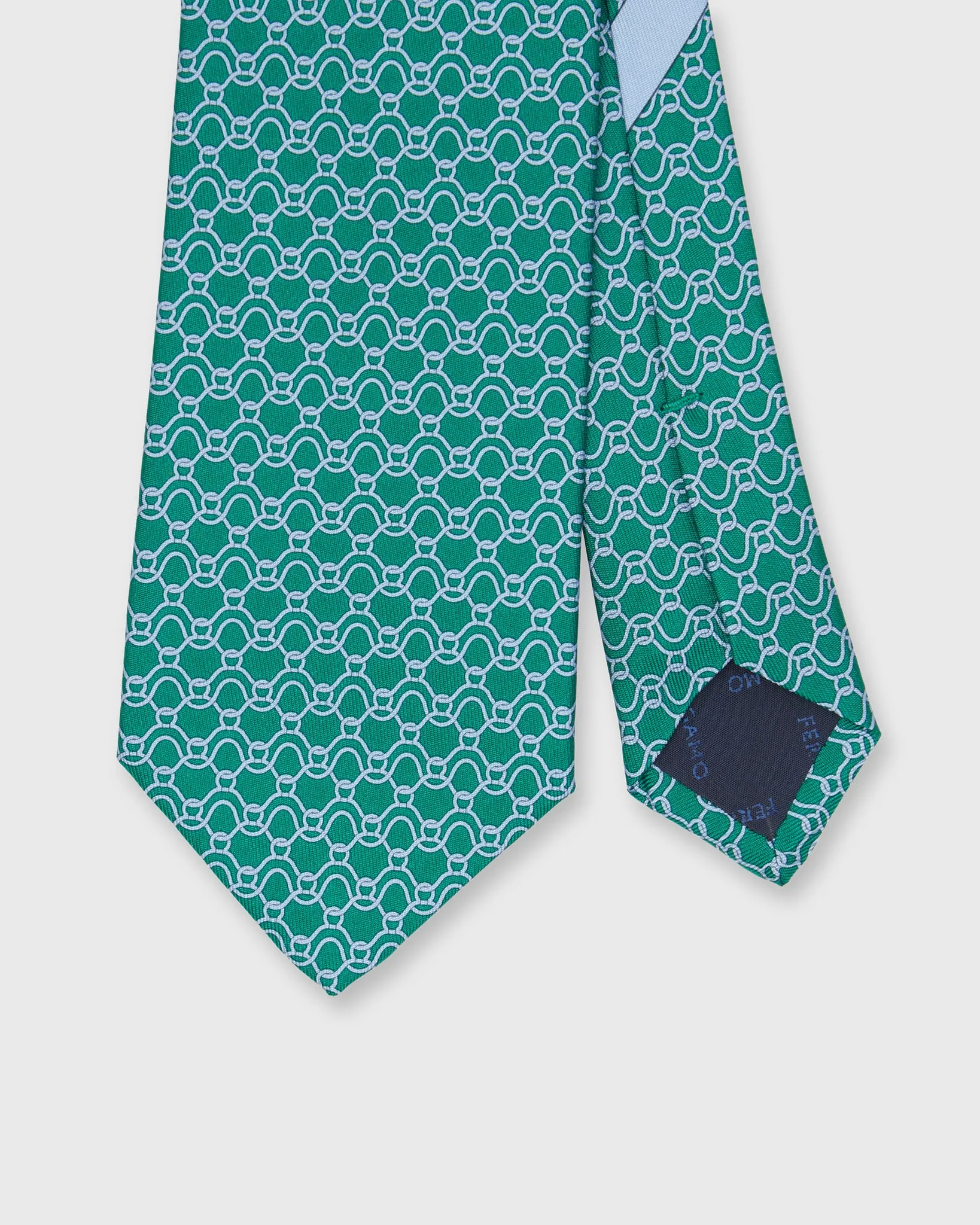 Silk Print Tie in Green/Sky Ropes sold by Mashburn