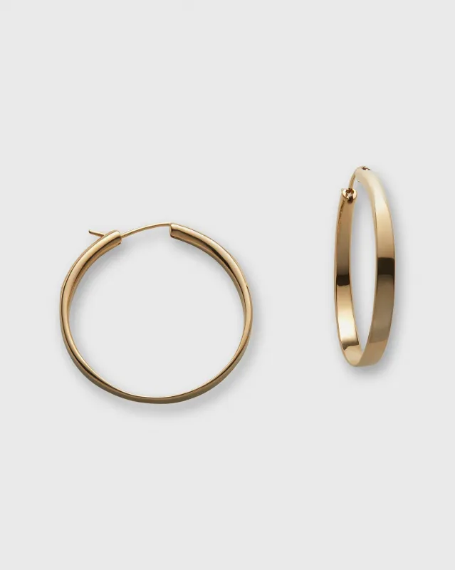 Flat Hoop Earrings in Gold-Plated Brass sold by Mashburn