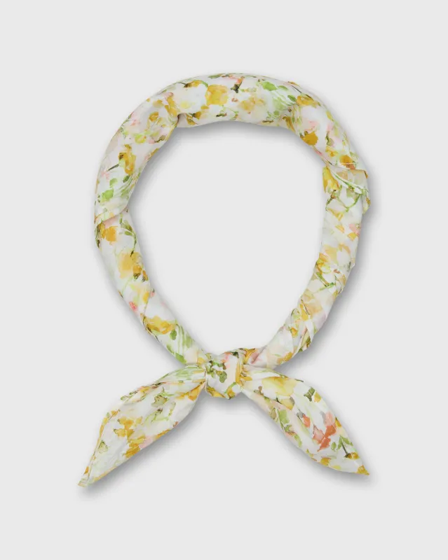 Anyway Scarf in Yellow/Multi Inky Fields Liberty Fabric made by Mashburn