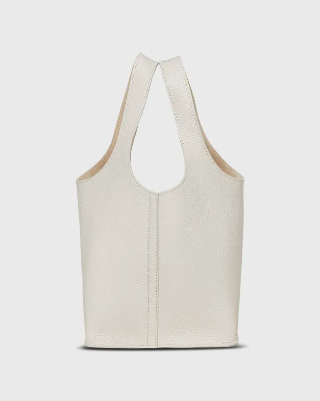 Paola Bucket Bag in Porcelain Leather made by Mashburn