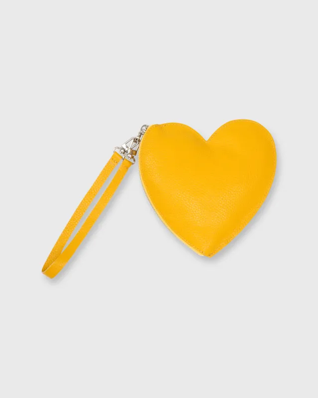 Heart Pouch in Yellow Leather made by Mashburn