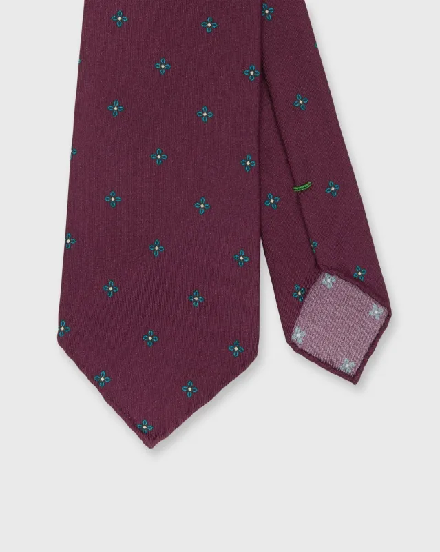 Silk Print Tie in Red/Blue Flower made by Sid Mashburn