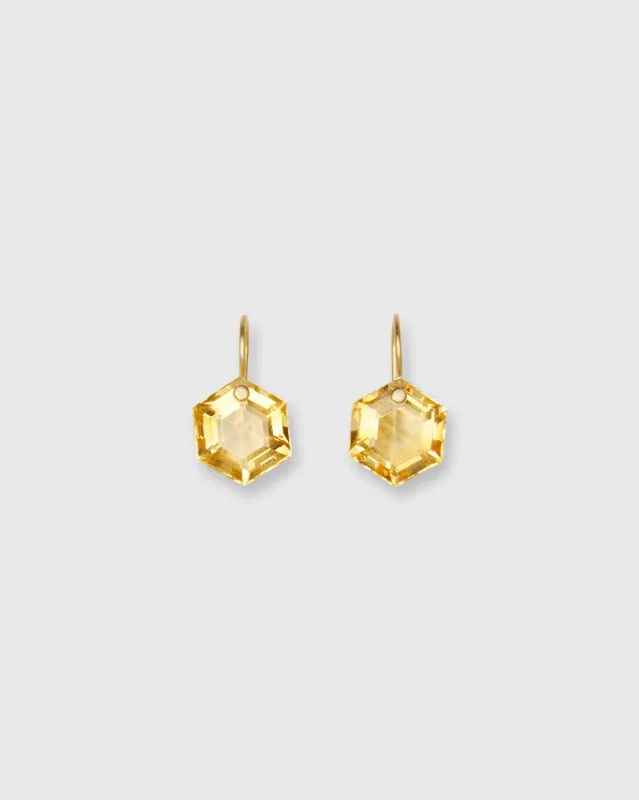 Hexagon Earrings in Citrine made by Mashburn