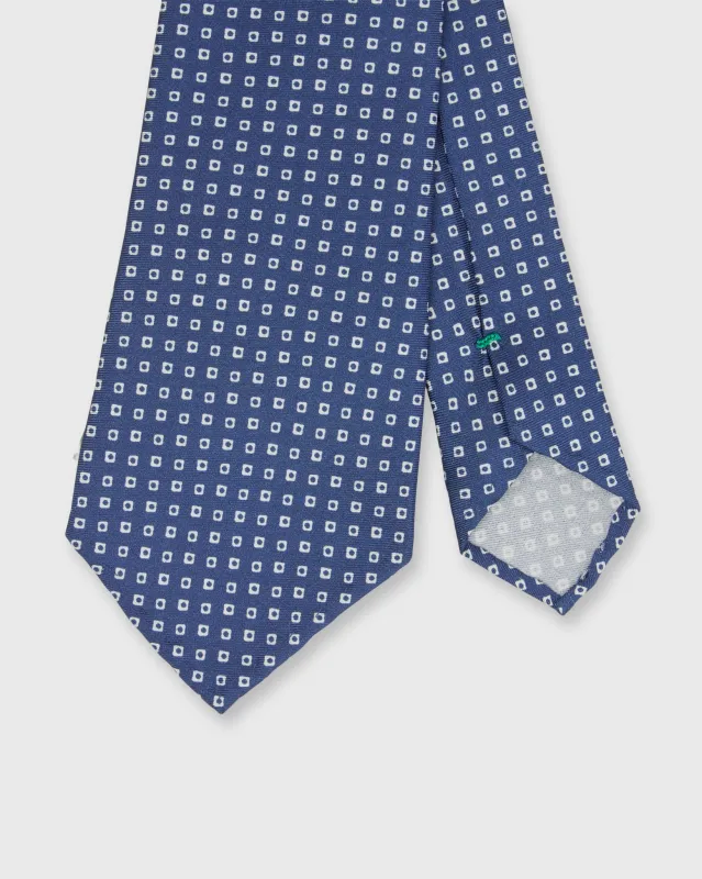 Silk Print Tie in Blue/Chalk Diamond Dot made by Sid Mashburn