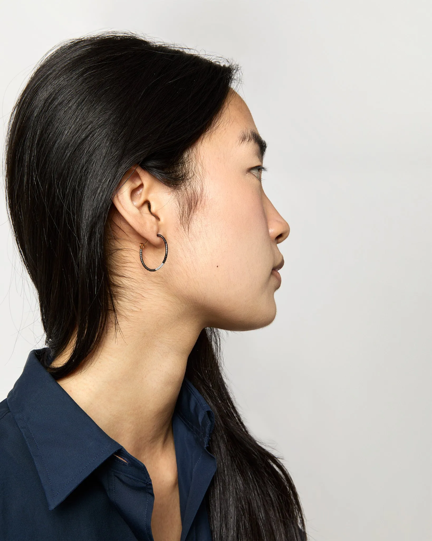 Color Field Hoop Earrings in Gunmetal sold by Mashburn product image thumbnail 2