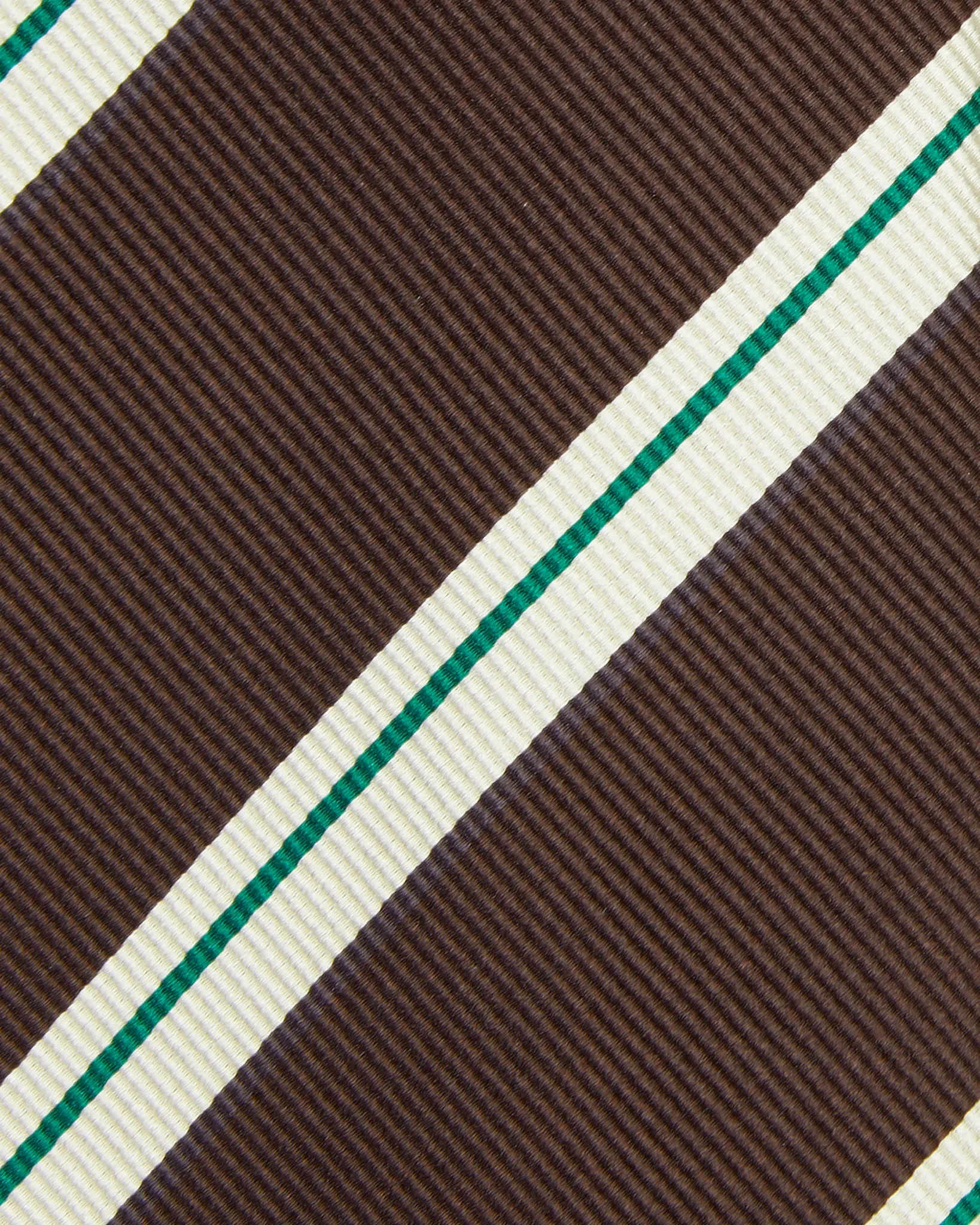 Silk Woven Tie in Brown/Bone/Green Stripe sold by Mashburn product image thumbnail 2