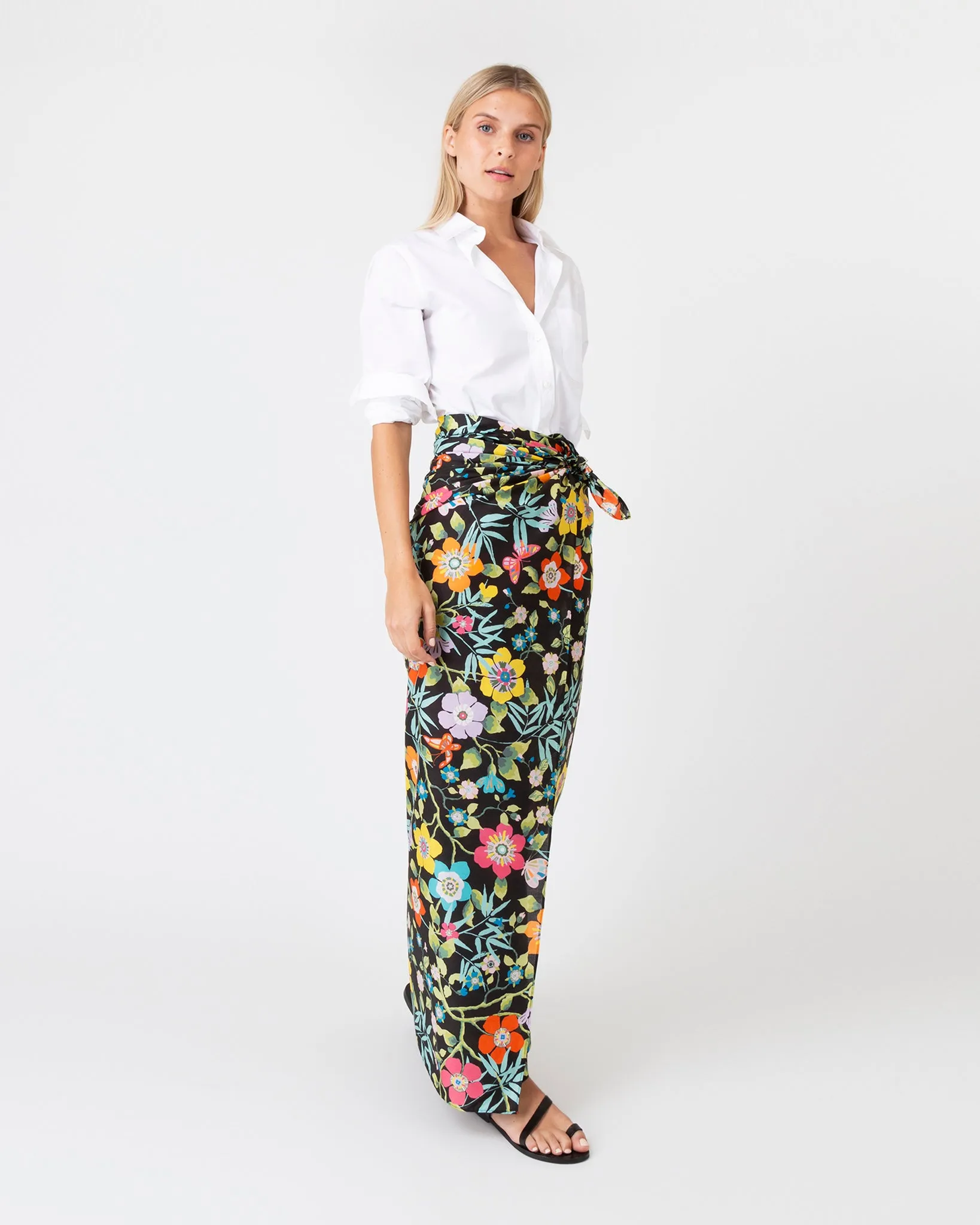 Ashley Pareo in Multi Pavilion Liberty Fabric sold by Mashburn