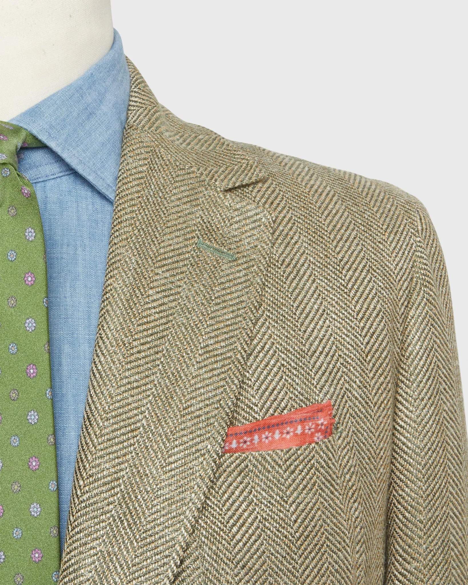 Ghost Blazer in Sage/Wheat Herringbone sold by Mashburn product image thumbnail 4