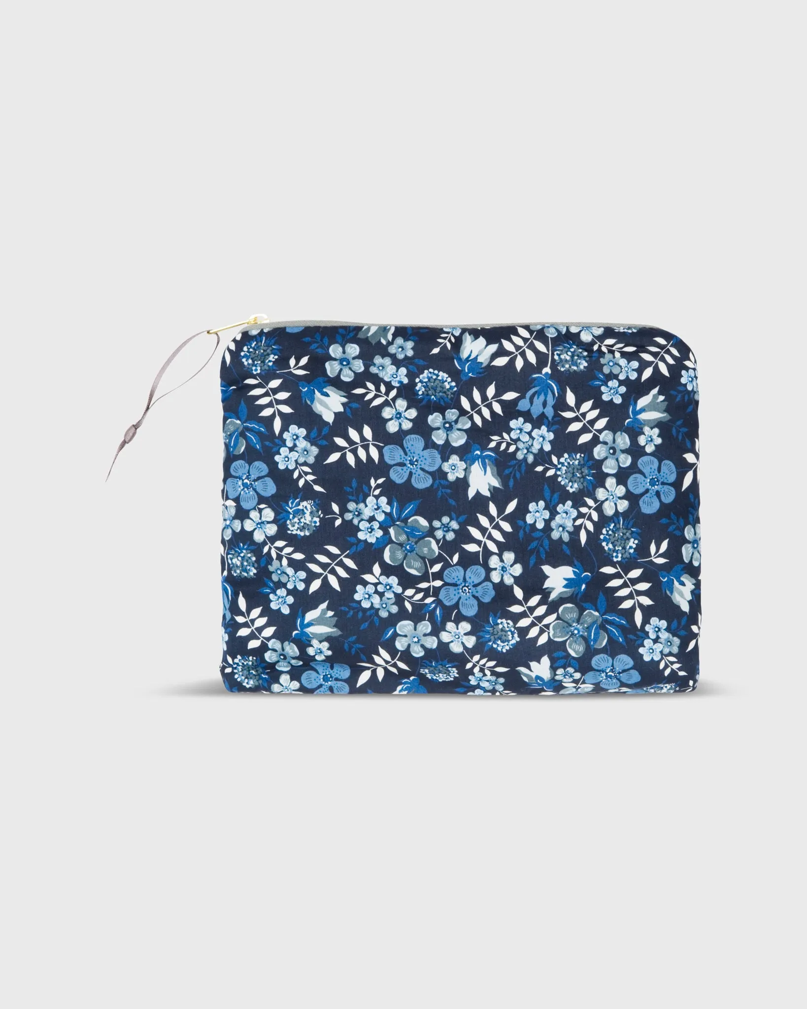 Small Zip Pouch in Blue Edenham Liberty Fabric sold by Mashburn