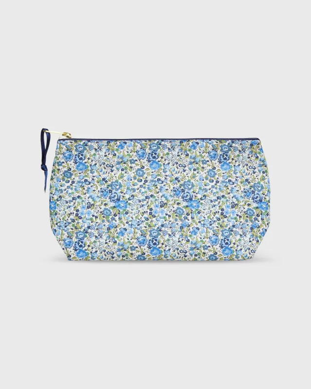 Soft Small Cosmetic Bag in Blue/Green Emma & Georgina Liberty Fabric sold by Mashburn