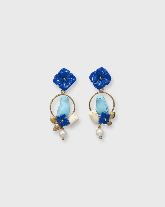 Chick Earrings in Lapis/Turquoise made by Mashburn