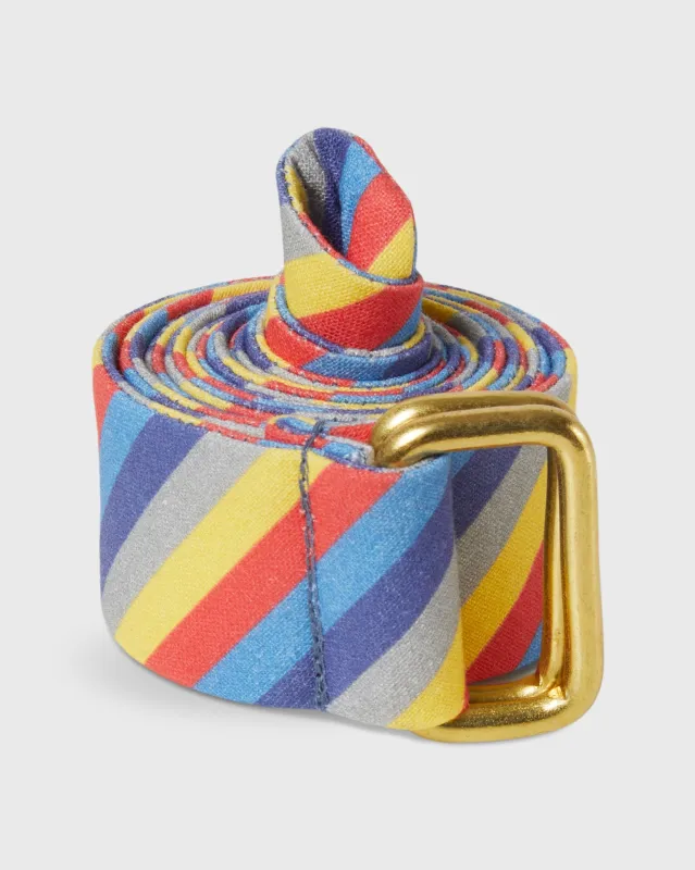D-Ring Belt in Primary Emory Stripe sold by Mashburn
