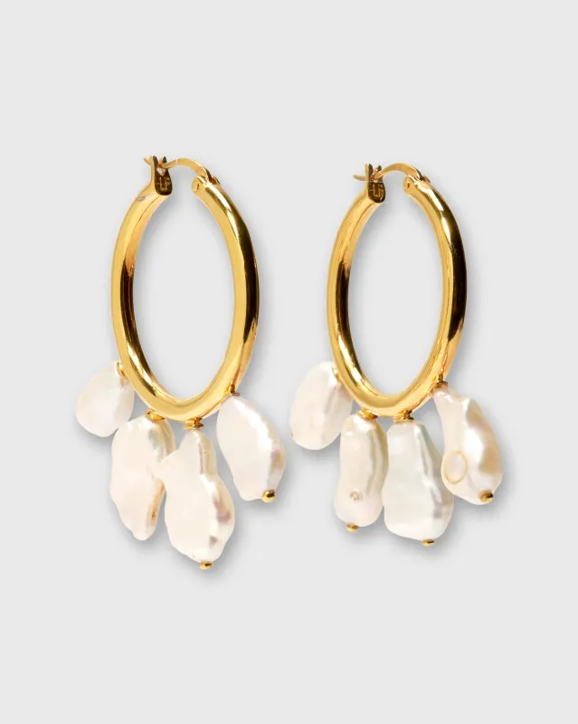 Keshi Cool Hoop Earrings in White sold by Mashburn
