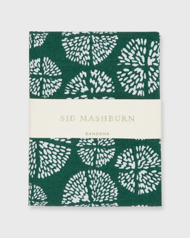 Bandana in Green Pom Flower Print Poplin sold by Mashburn