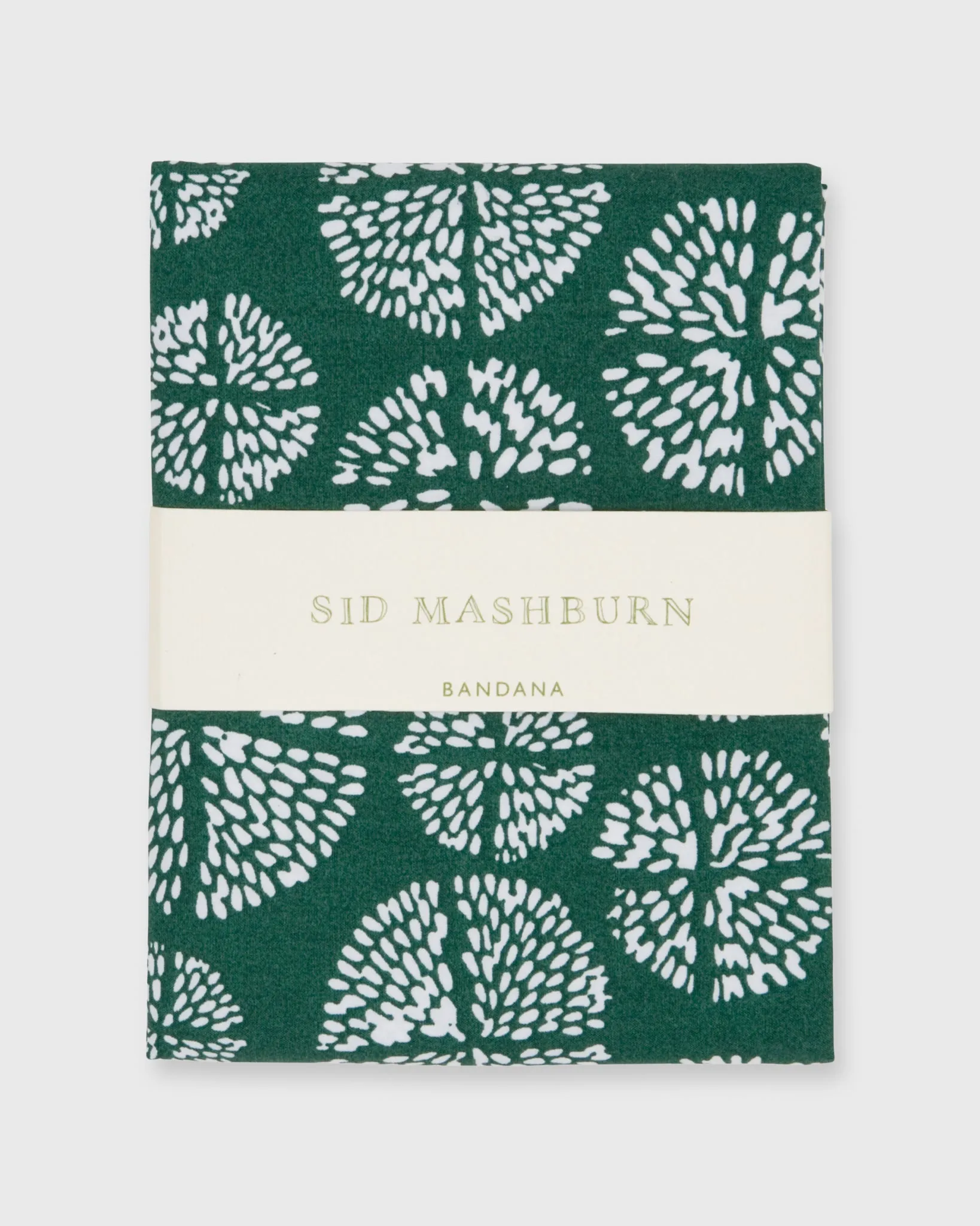 Bandana in Green Pom Flower Print Poplin sold by Mashburn