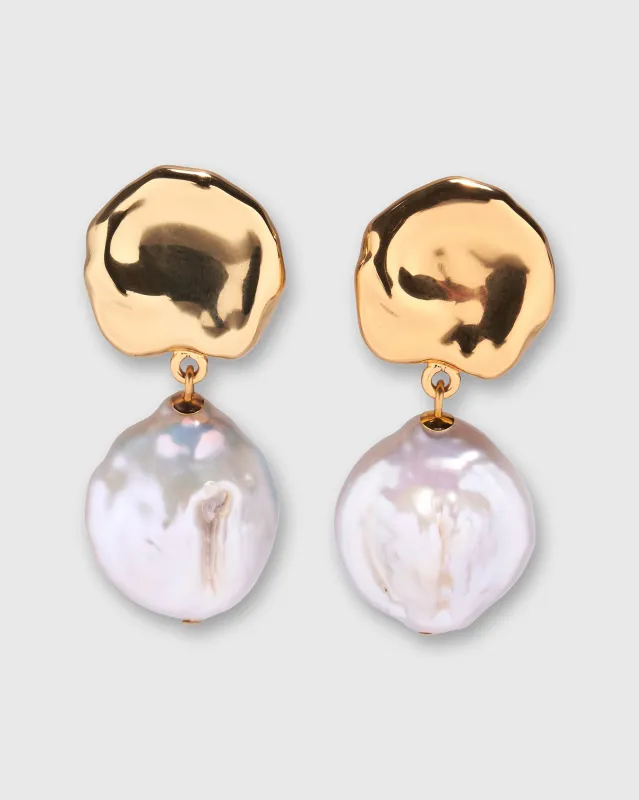 Coin Reflection Clip-On Earrings in Gold sold by Mashburn