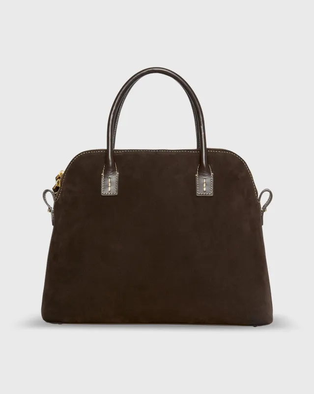 Helen Bag in Dark Brown Suede sold by Mashburn