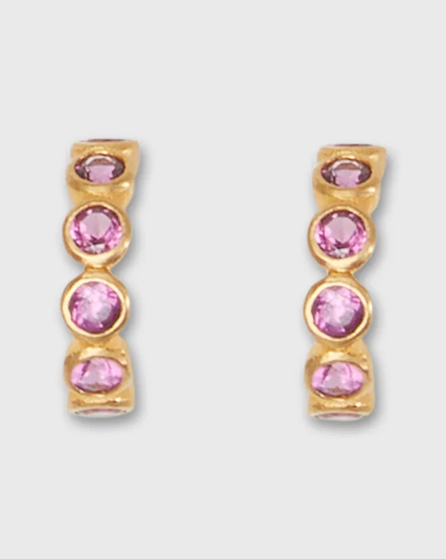 Mini Bollywood Hoop Earrings in Rhodolite sold by Mashburn