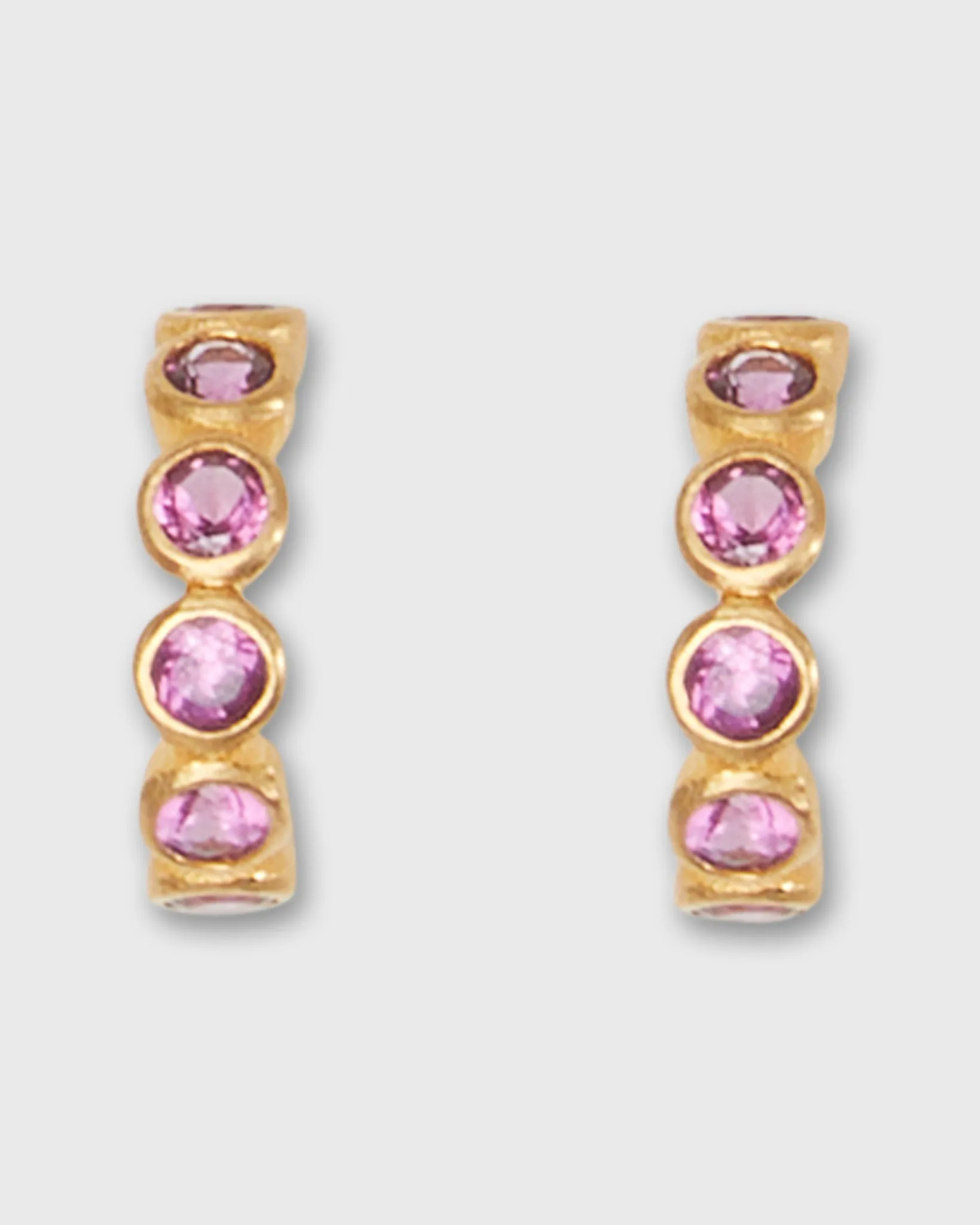 Mini Bollywood Hoop Earrings in Rhodolite sold by Mashburn