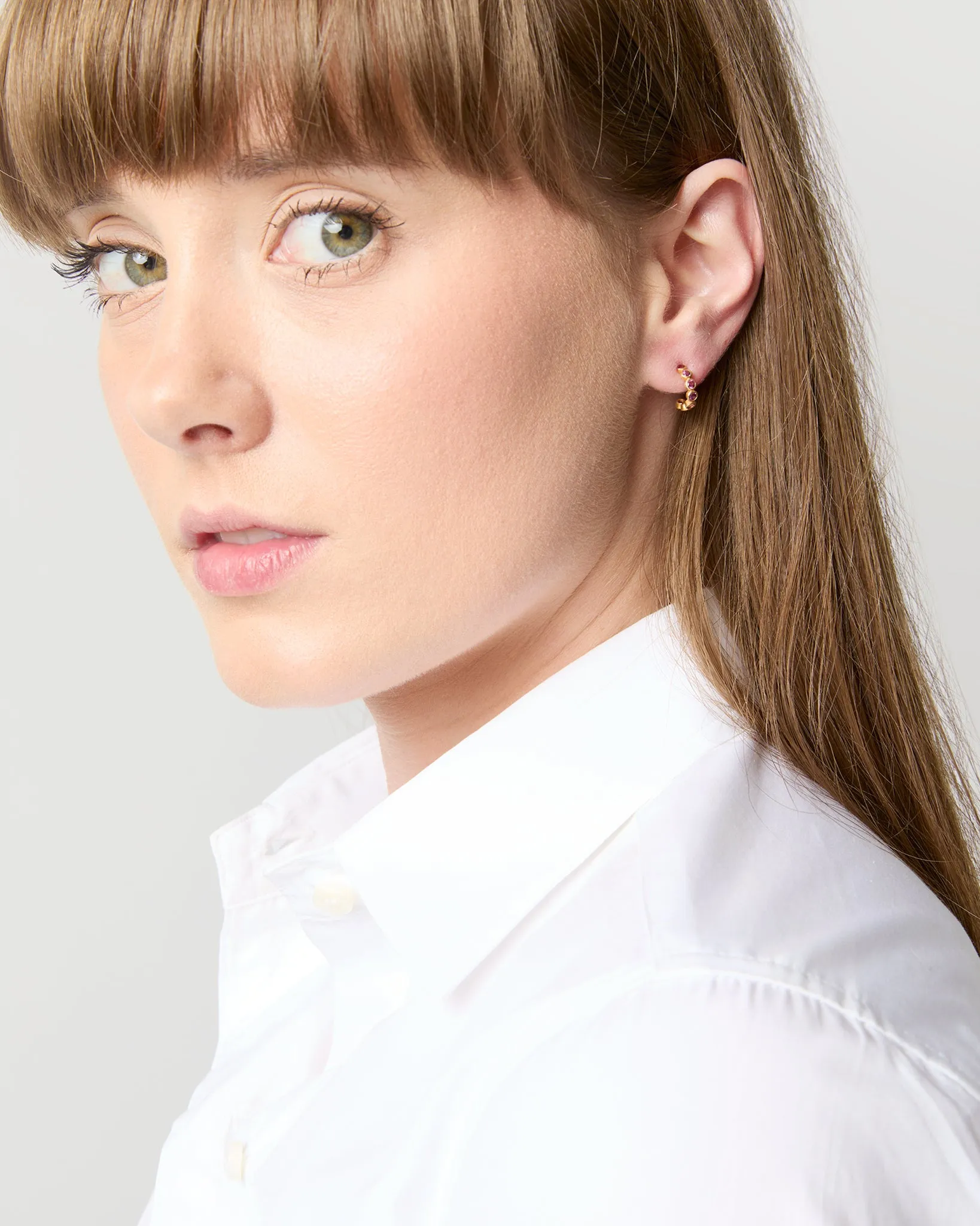 Mini Bollywood Hoop Earrings in Rhodolite sold by Mashburn product image thumbnail 2