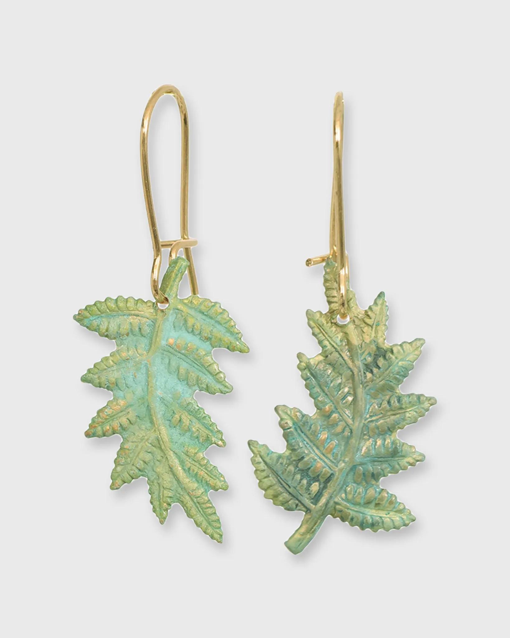Fern Earrings in Bluish-Green/Brass sold by Mashburn