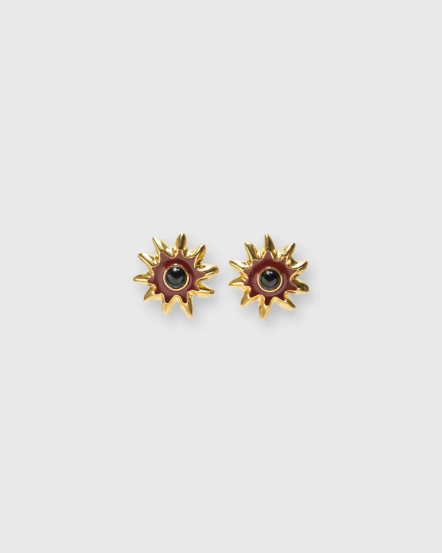 Helios Stud Earrings in Burgundy made by Lizzie Fortunato