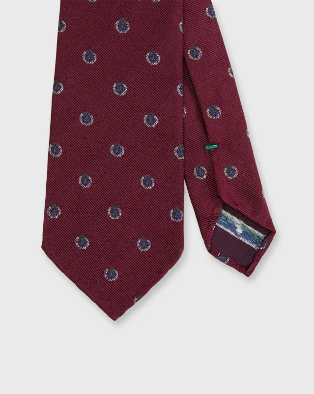 Silk Club Tie in Bourdeaux/Dutch Griffin Crest sold by Mashburn