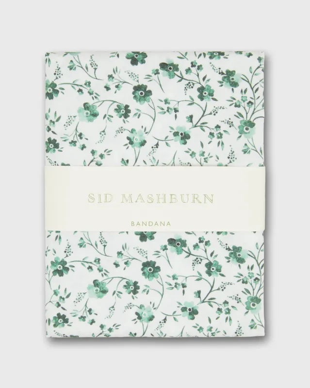 Bandana in Green Indigo Berry Liberty Fabric sold by Mashburn