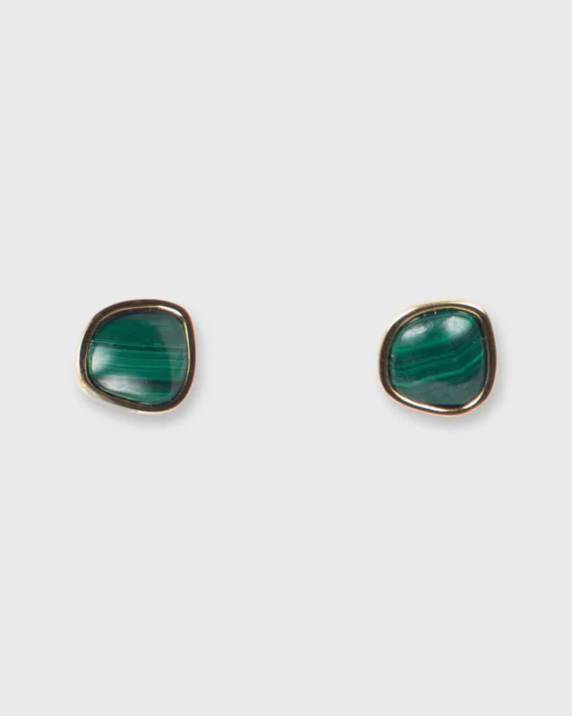 Bay Stud Earrings in Malachite sold by Mashburn