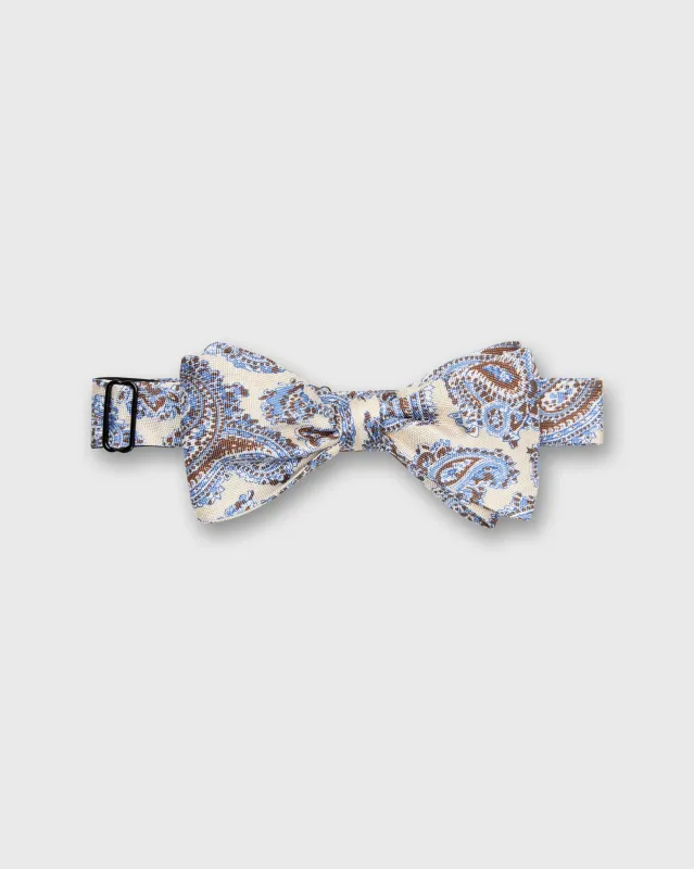 Silk Bow Tie in White Alfred Paisley sold by Mashburn