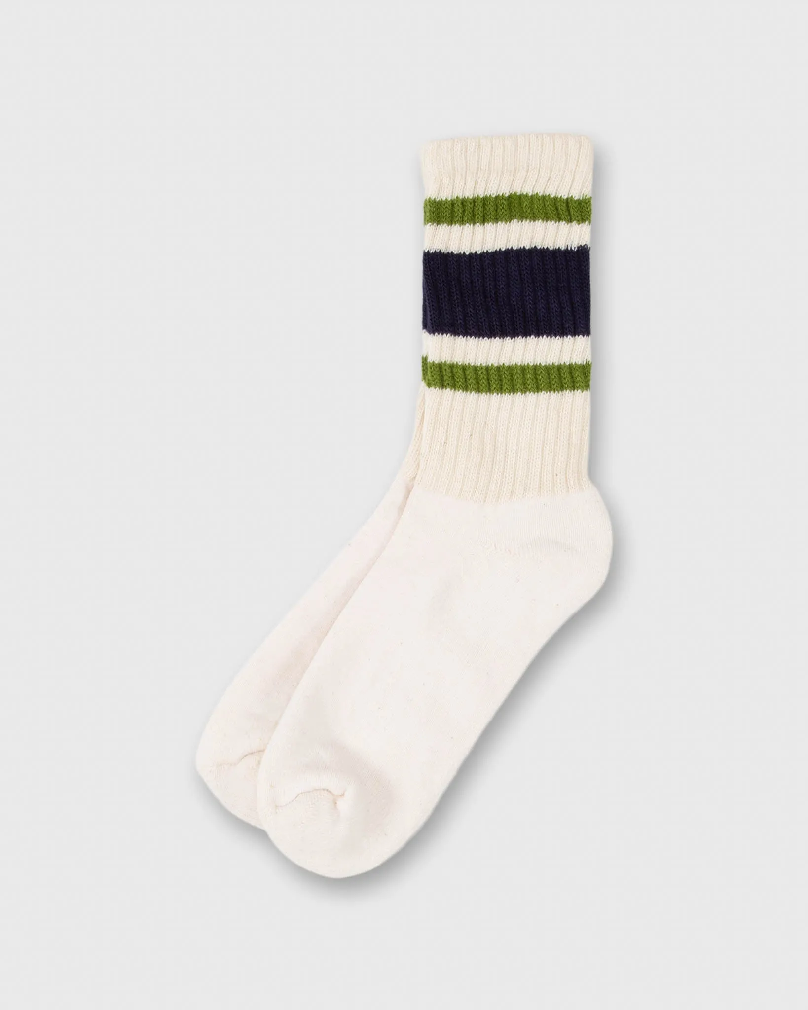 Retro Stripe Socks in Navy/Chive sold by Mashburn