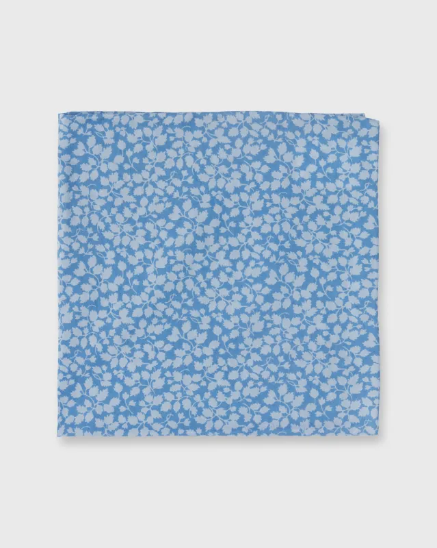 Cotton Print Pocket Square in Blue Glenjade Liberty Fabric made by Sid Mashburn