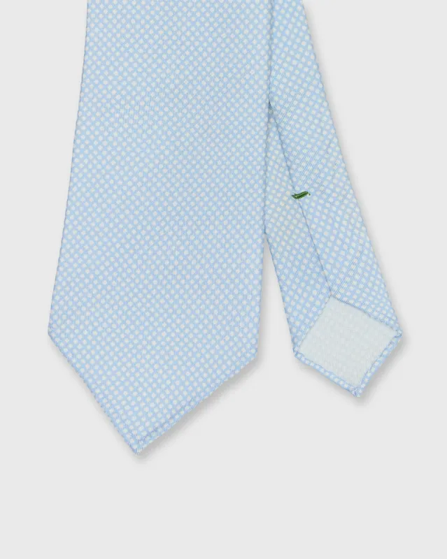 Silk Print Tie in Sky/Bone Check made by Sid Mashburn